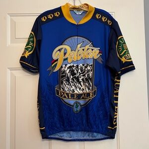 Peloton Pearl Izumi squatters beer pale ale blue cycling bike shirt. Size Medium